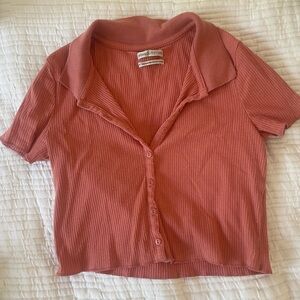 coral pink crop top from Urban Outfitters